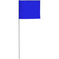 Presco Steel Wire Stake Flags, 2.5” x 3.5” x 21”, Blue, Bundle of 100