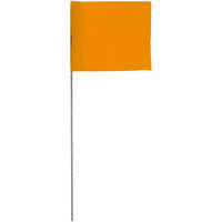 Presco Steel Wire Stake Flags, 2.5” x 3.5” x 21”, Orange, Bundle of 100